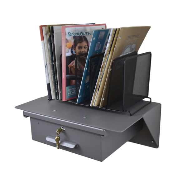 Aluminum Wall/Under Counter Mounted Work Surface with Large Lockable E